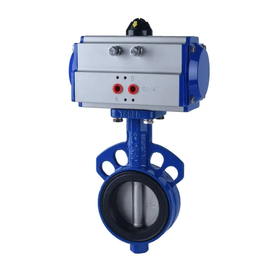 Válvulas de borboleta sanitárias de aço inoxidável SS304 SS316 com extremidade de fixação com atuador pneumático