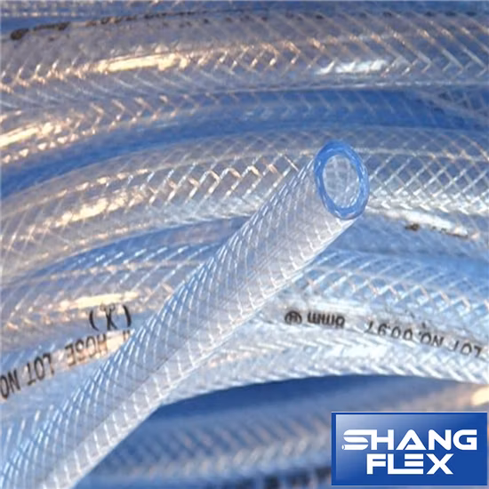 Mangueira de água reforçada trançada de fibra plástica de PVC flexível de 1/4