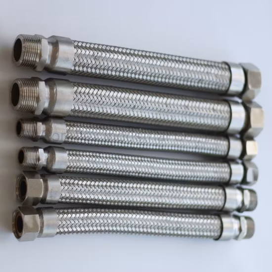 Mangueiras de metal corrugado Ss 304/316 mais vendidas, mangueira de aço inoxidável flexível trançada*