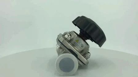 Válvula de diafragma de aço inoxidável com fixação manual sanitária para farmácia